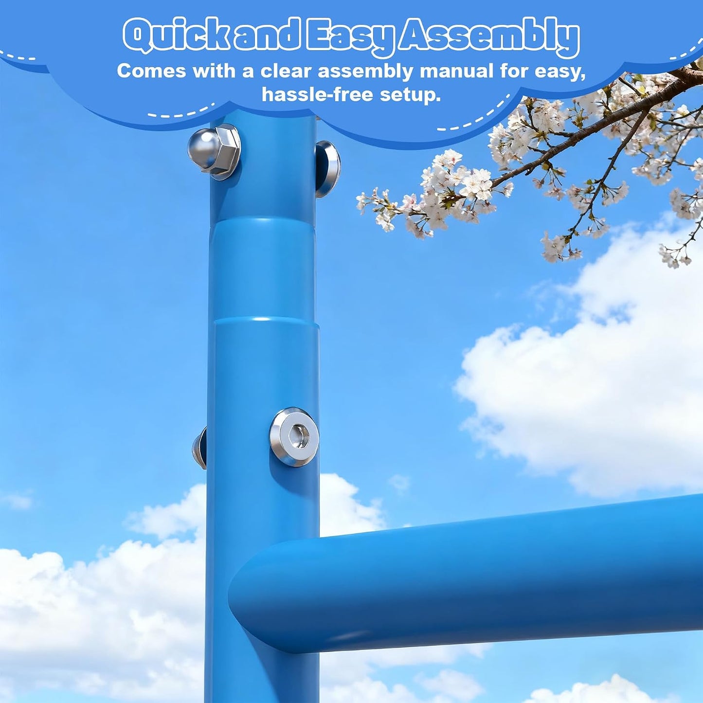 HOWMOW Monkey Bars for Backyard with Tumble Bars, Stand Alone Climbing Frame Kids Outdoor Play Equipment Playground Sets, Metal Monkey Bars for Kids Physical Active