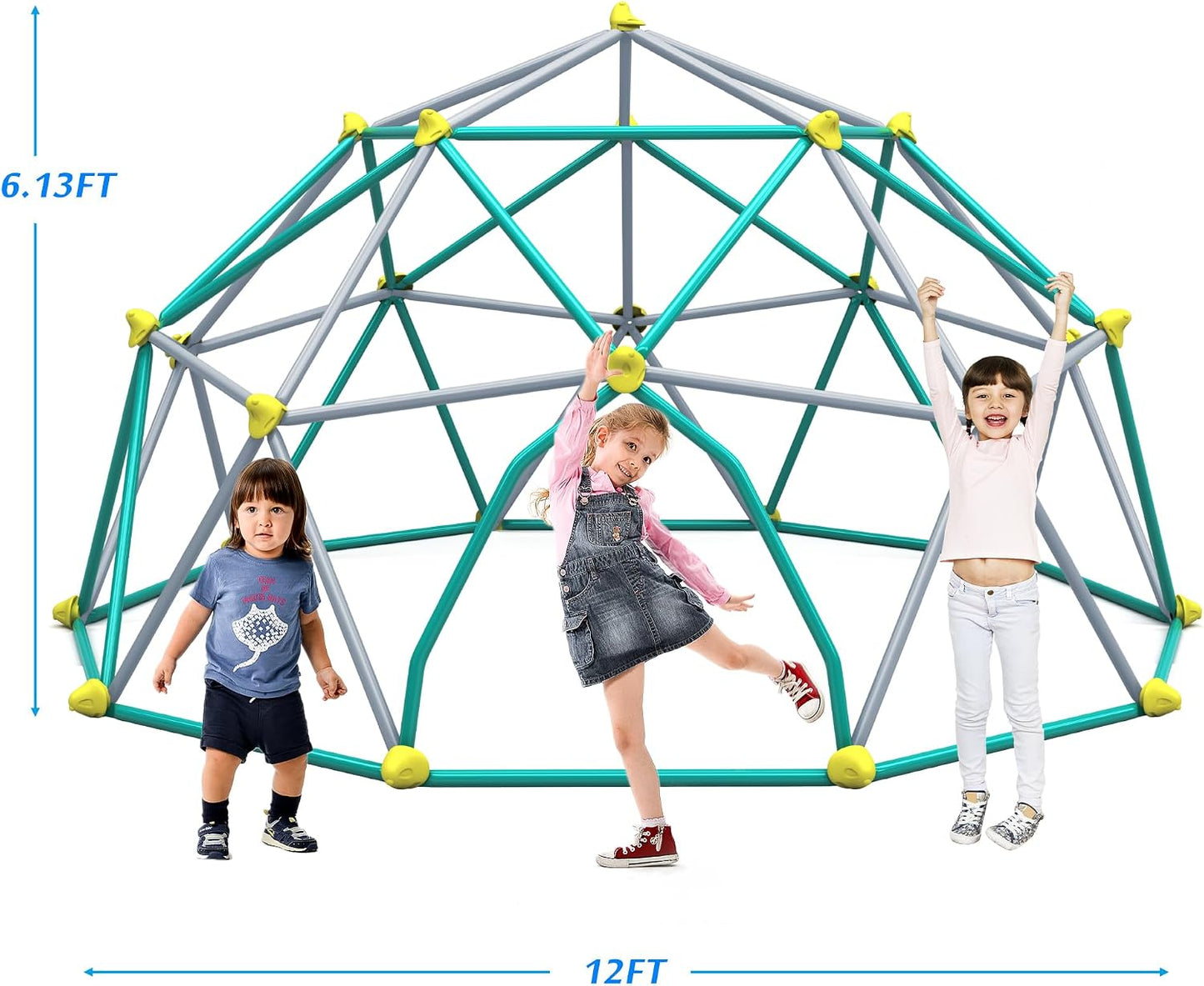 12FT Climbing Dome, Outdoor Dome Climber for Kids 3-10 Supporting 1000 Lbs, Easy Assembly Playground Jungle Gym Backyard Play Equipment