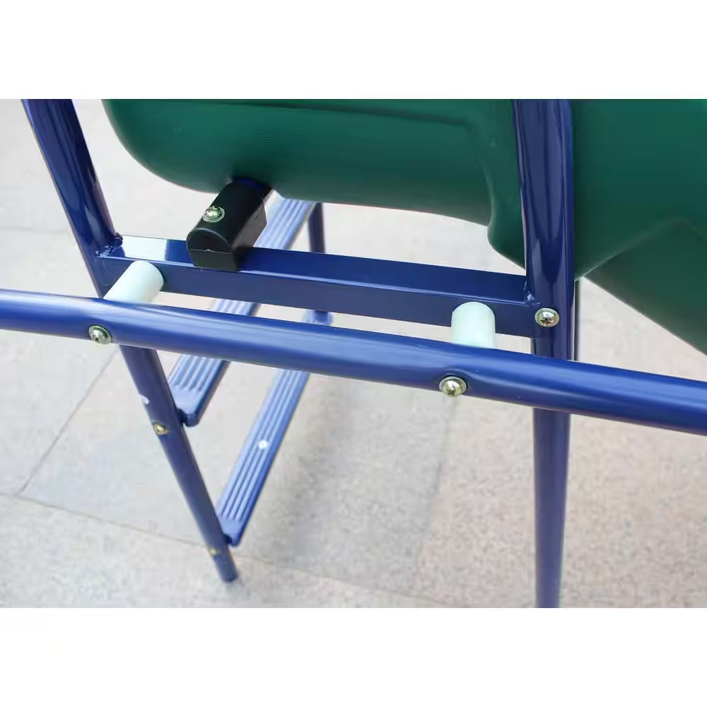 Metal Outdoor Swing Set Patio Swing with 2 Swing Seats, 1 Glider, 1 Slide