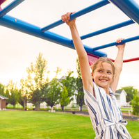 Kid'S Monkey Bar Adventure Metal Swing Set with Slide and Trapeze Bar (91022)