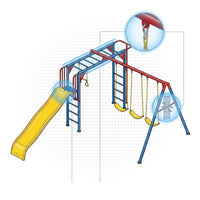 Kid'S Monkey Bar Adventure Metal Swing Set with Slide and Trapeze Bar (91022) — How It Works