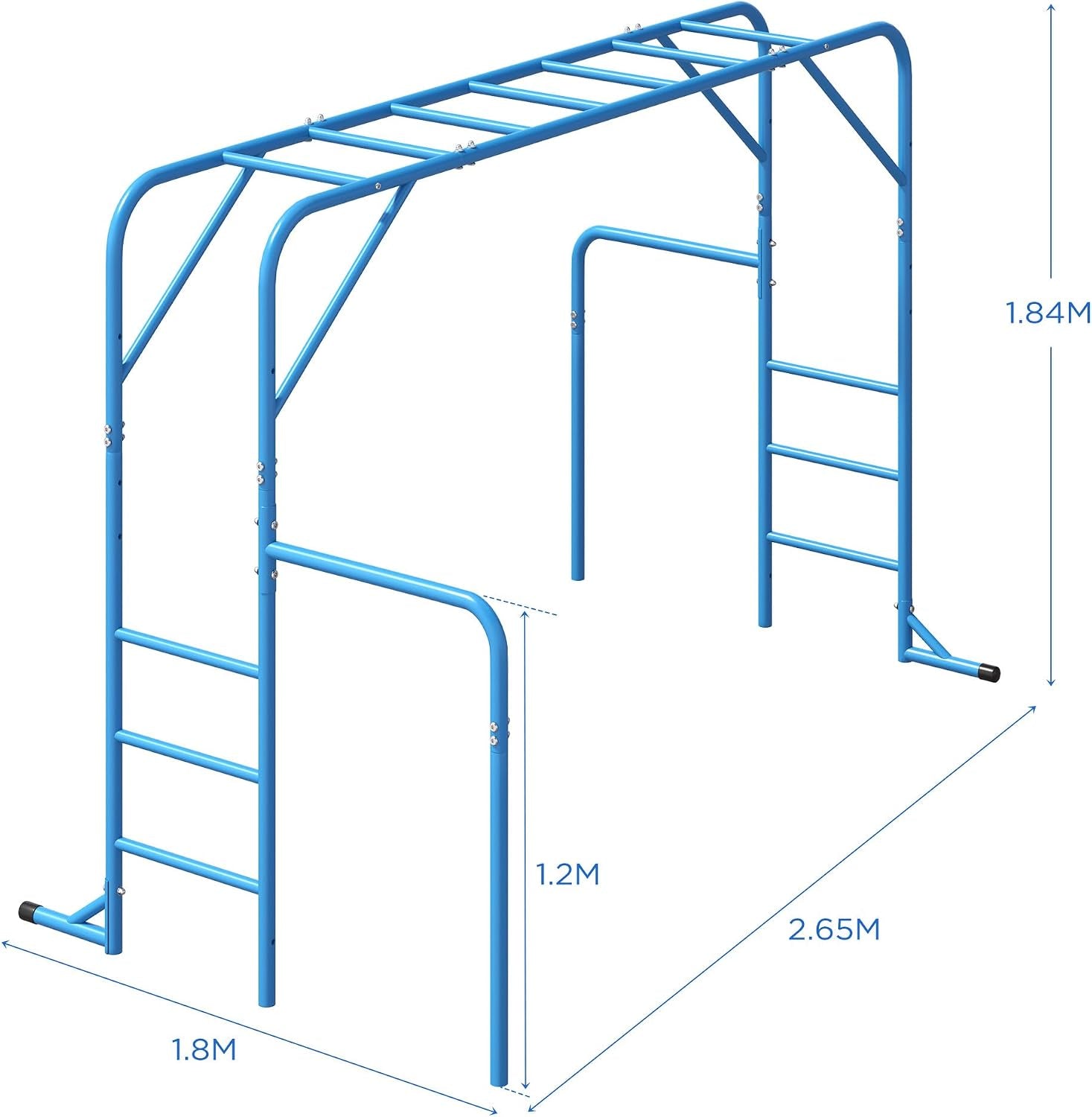 HOWMOW Monkey Bars for Backyard with Tumble Bars, Stand Alone Climbing Frame Kids Outdoor Play Equipment Playground Sets, Metal Monkey Bars for Kids Physical Active