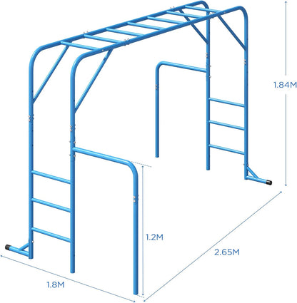 HOWMOW Monkey Bars for Backyard with Tumble Bars, Stand Alone Climbing Frame Kids Outdoor Play Equipment Playground Sets, Metal Monkey Bars for Kids Physical Active