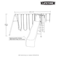 Kid'S Monkey Bar Adventure Metal Swing Set with Slide and Trapeze Bar (91022)