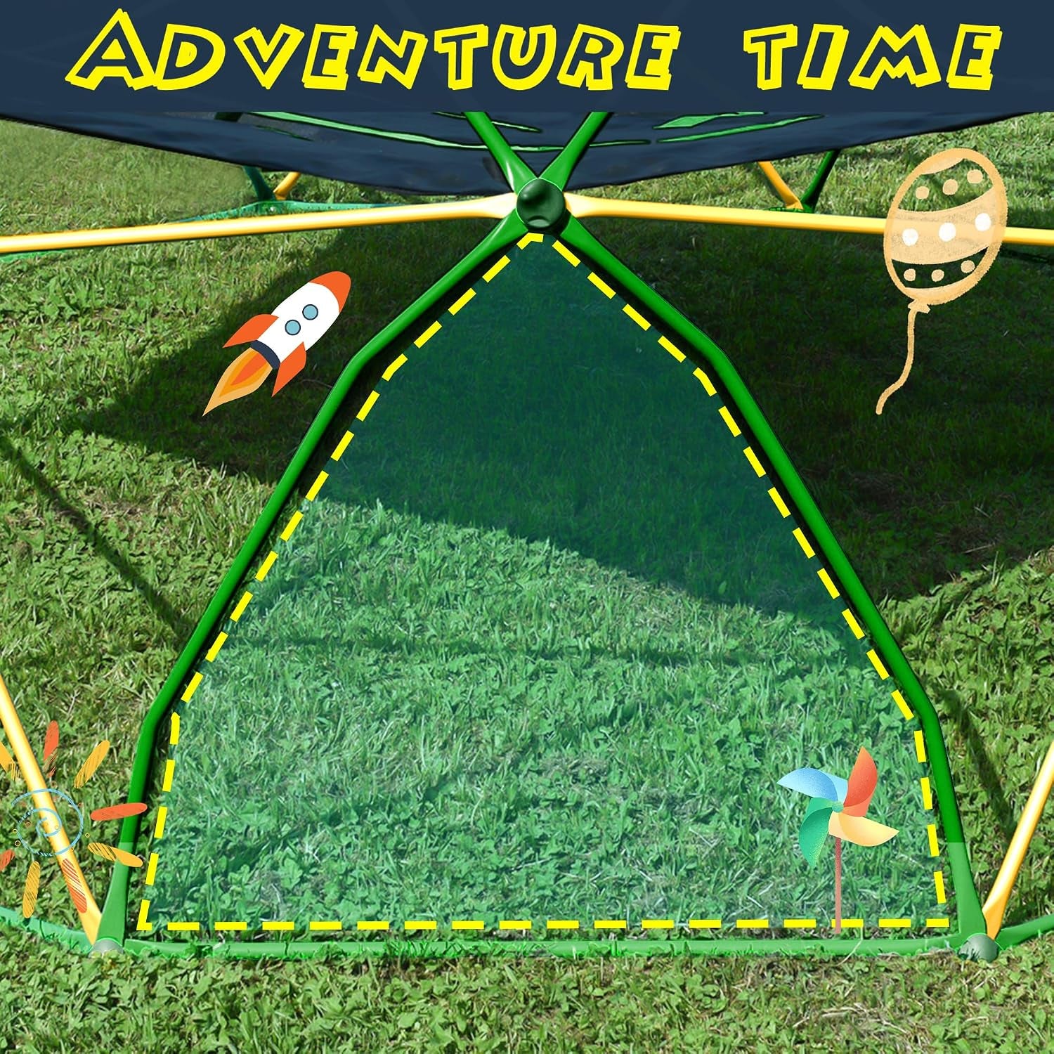12 FT Climbing Dome for Kids 3-10, Outdoor Play Equipment Supporting 1000 Lbs, Anti-Rust Jungle Gym, Easy Assembly Geometric Dome Climber Play Center