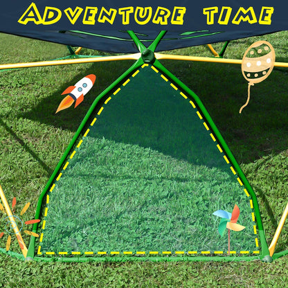 12 FT Climbing Dome for Kids 3-10, Outdoor Play Equipment Supporting 1000 Lbs, Anti-Rust Jungle Gym, Easy Assembly Geometric Dome Climber Play Center
